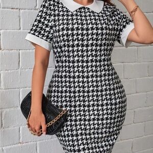 Plus Black and White Dress
